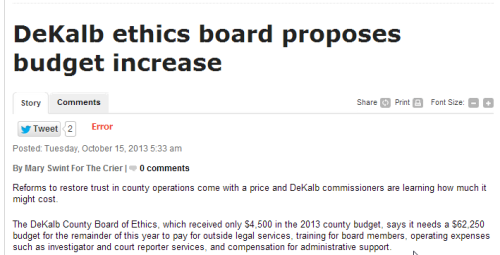 Dekalb Ethics Board Proposes Budget Increase